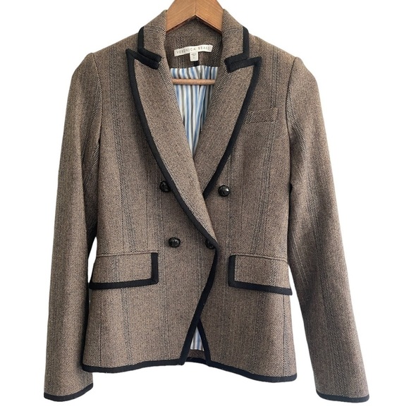 Veronica Beard Classic Fitted Plain Tweed Fitted Blazer - Picture 4 of 8